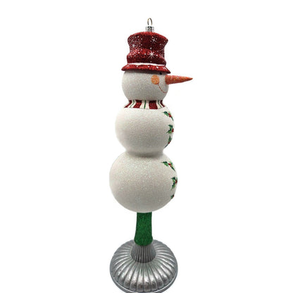 Patricia Breen Snowy Topper Finial Red Snowman Holly Christmas Tree Topper