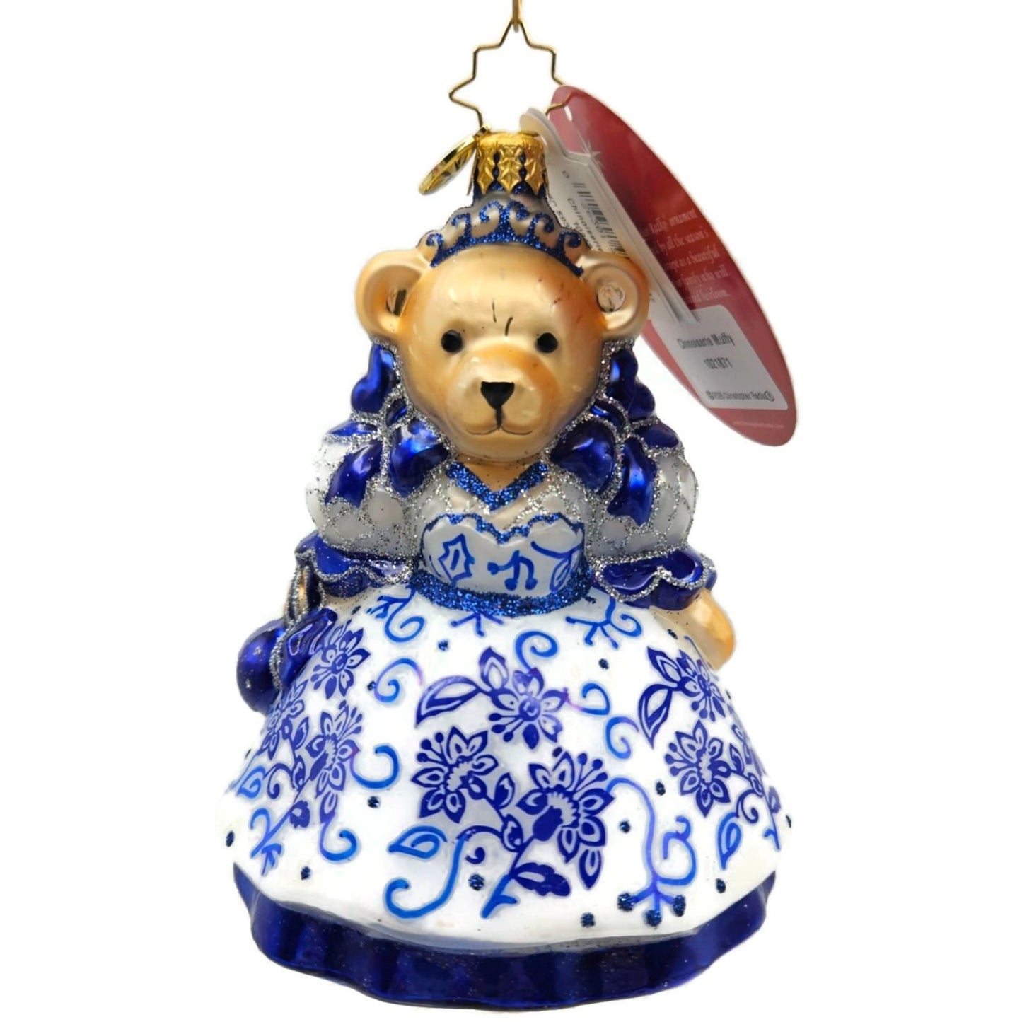 Christopher Radko Chinoiserie Muffy Bear Floral Dress Christmas Ornament 1021871