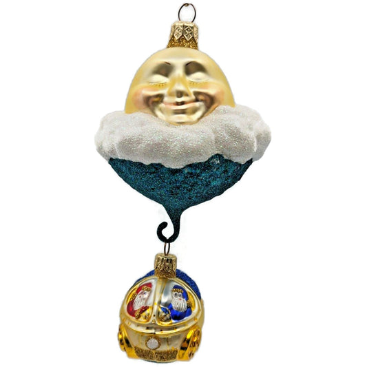 Patricia Breen Santa's Underwater Sleigh Glittered Stars Christmas Ornament 9932