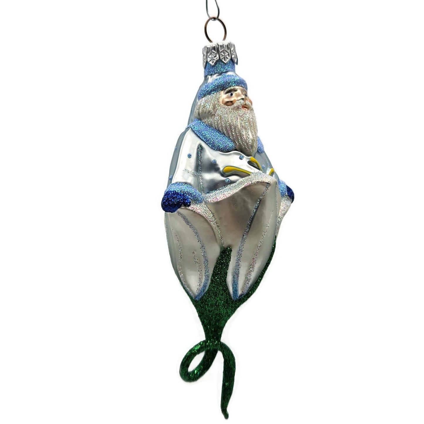 Patricia Breen Bluebell Santa Claus Polka Dots Spring Christmas Tree Ornament