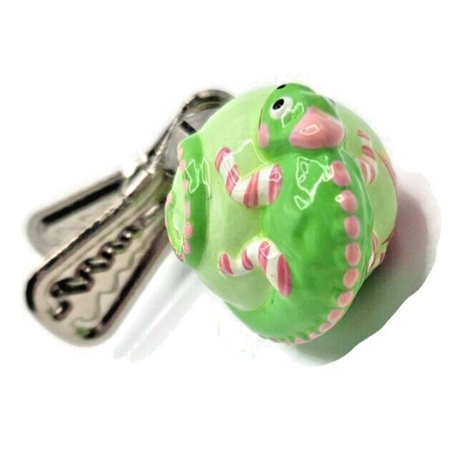 Patricia Breen Petite Miniature Chameleon Poinsettia Christmas Clip on Ornament