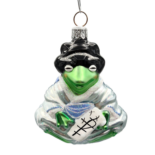 Patricia Breen Geisha Frog Japanese Print Pearl White Christmas Tree Ornament