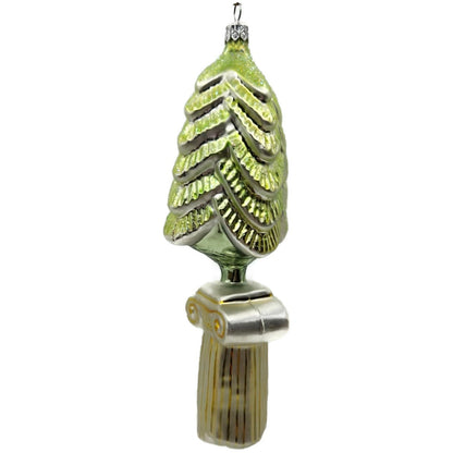 Christopher Radko Classic Christmas Column With Tree Green Ornament 93-408-0