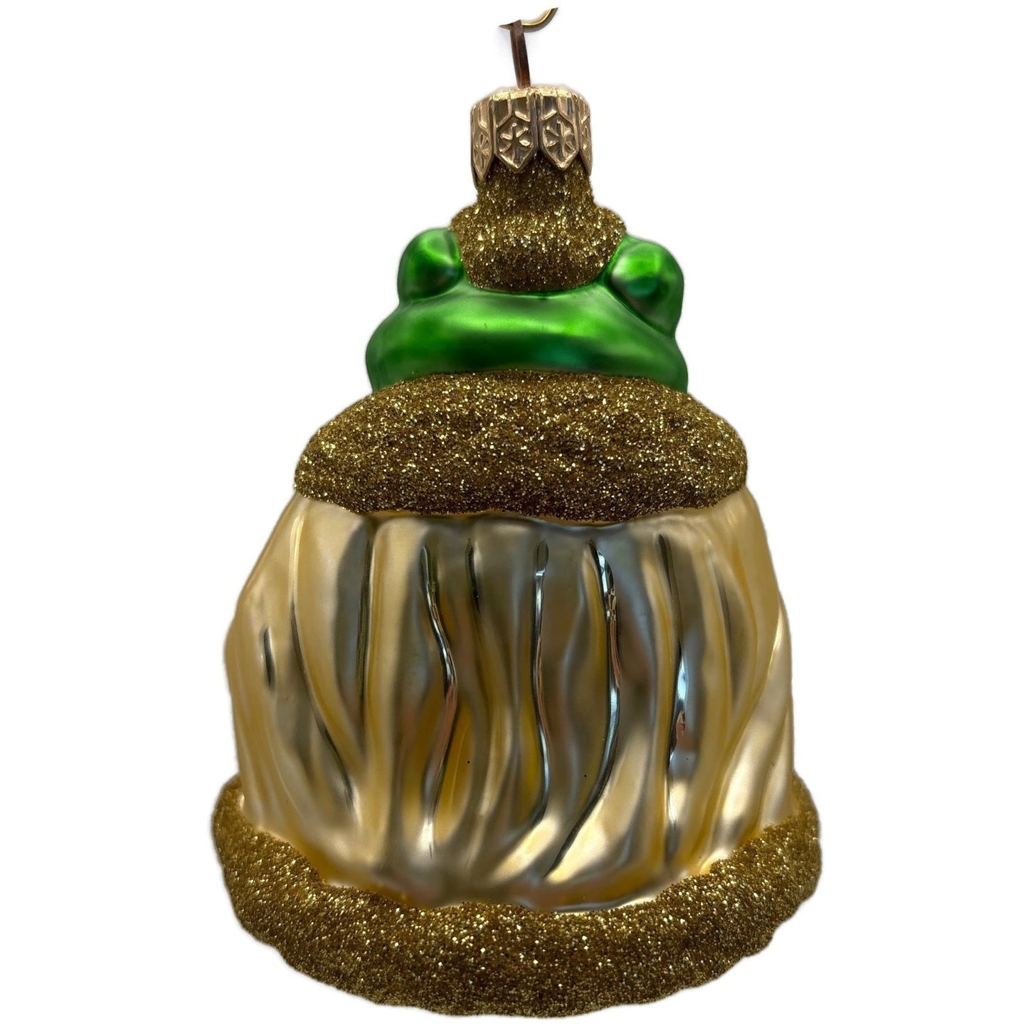 Patricia Breen Frog King Gold Glitter Green Animal Christmas Tree Ornament