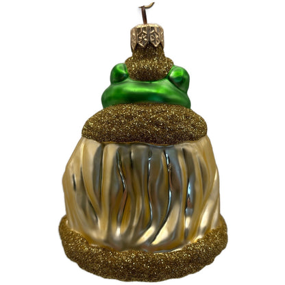 Patricia Breen Frog King Gold Glitter Green Animal Christmas Tree Ornament