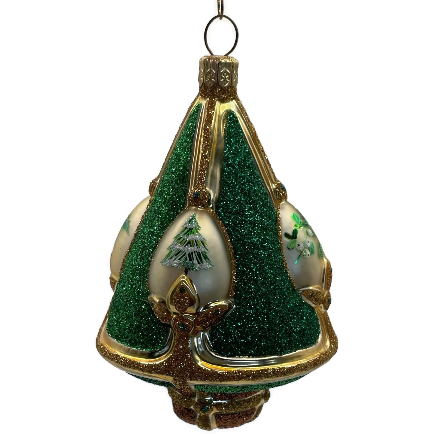 Patricia Breen Ornament Perchins Tree Green Holly Poinsettia Christmas Tree