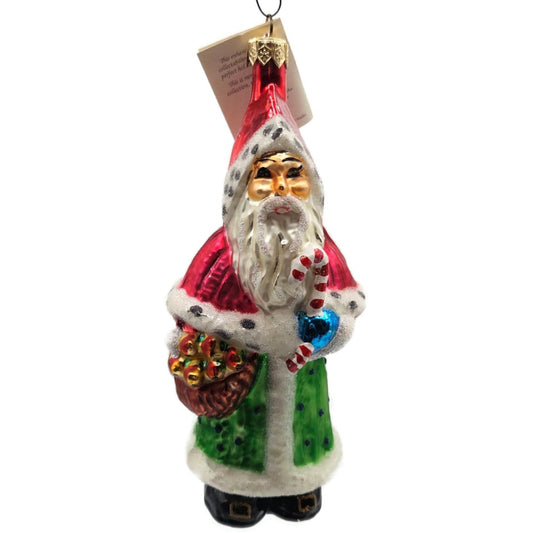 Christopher Radko Harvest Santa Claus Fruit Basket Christmas Ornament 97-264-0