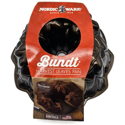 Bundt Harvest Leaves Cake Pan Non Stick 9 Cup Heavy Cast Aluminum Nordic Ware