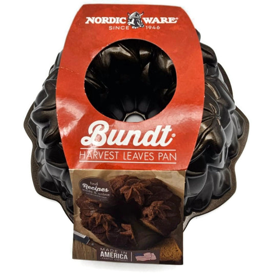 Bundt Harvest Leaves Cake Pan Non Stick 9 Cup Heavy Cast Aluminum Nordic Ware