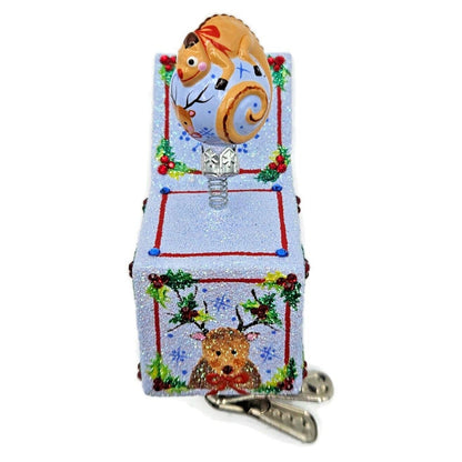 Patricia Breen Pop Goes the Chameleon Reindeer Holly Clip On Christmas Ornament