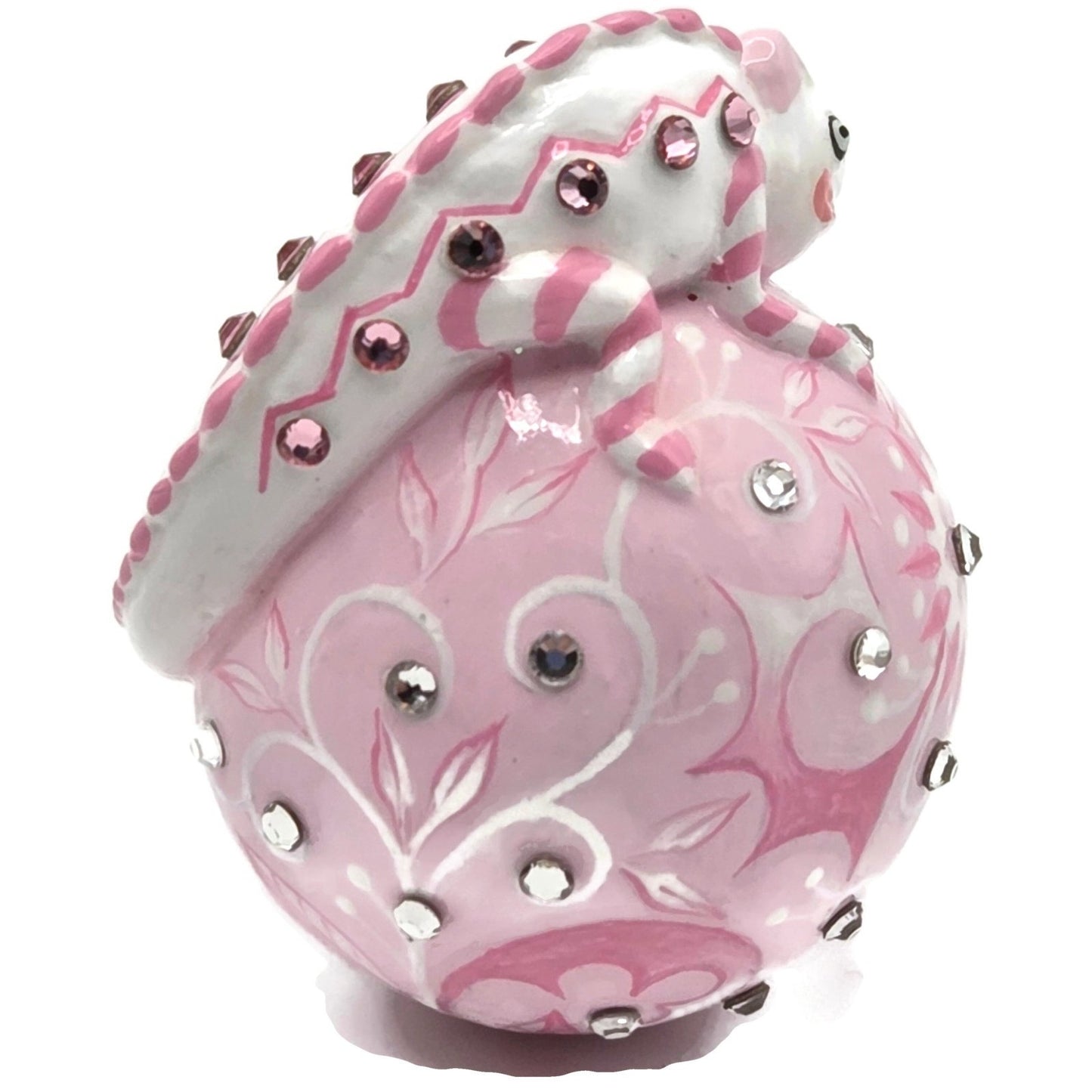 Patricia Breen Miniature Chameleon Sculpture Chinoiserie Pink Ornament CATZ Rare