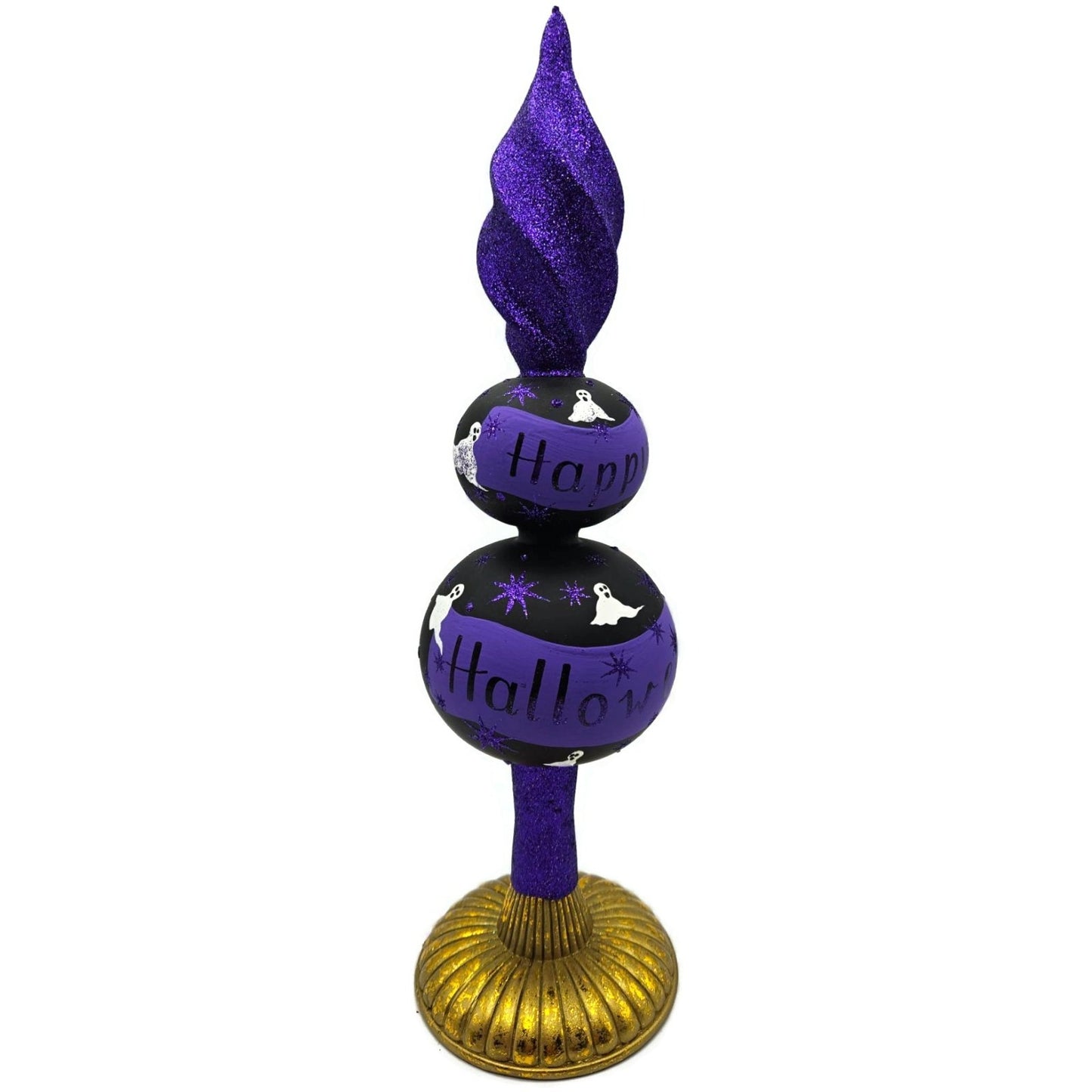 Patricia Breen Happy Halloween Purple Black Ghost Finial Tree Topper 9700AUC