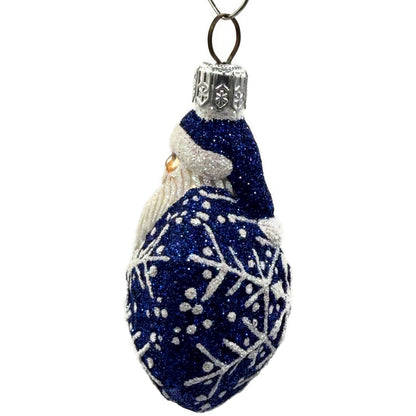 Patricia Breen Snowflake Noel Blue Santa Claus Hexagon Christmas Ornament 2257