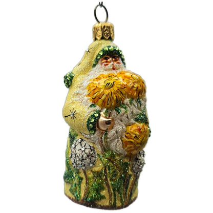 Patricia Breen Miniature Dandelion Santa Yellow Spring Christmas Ornament NM