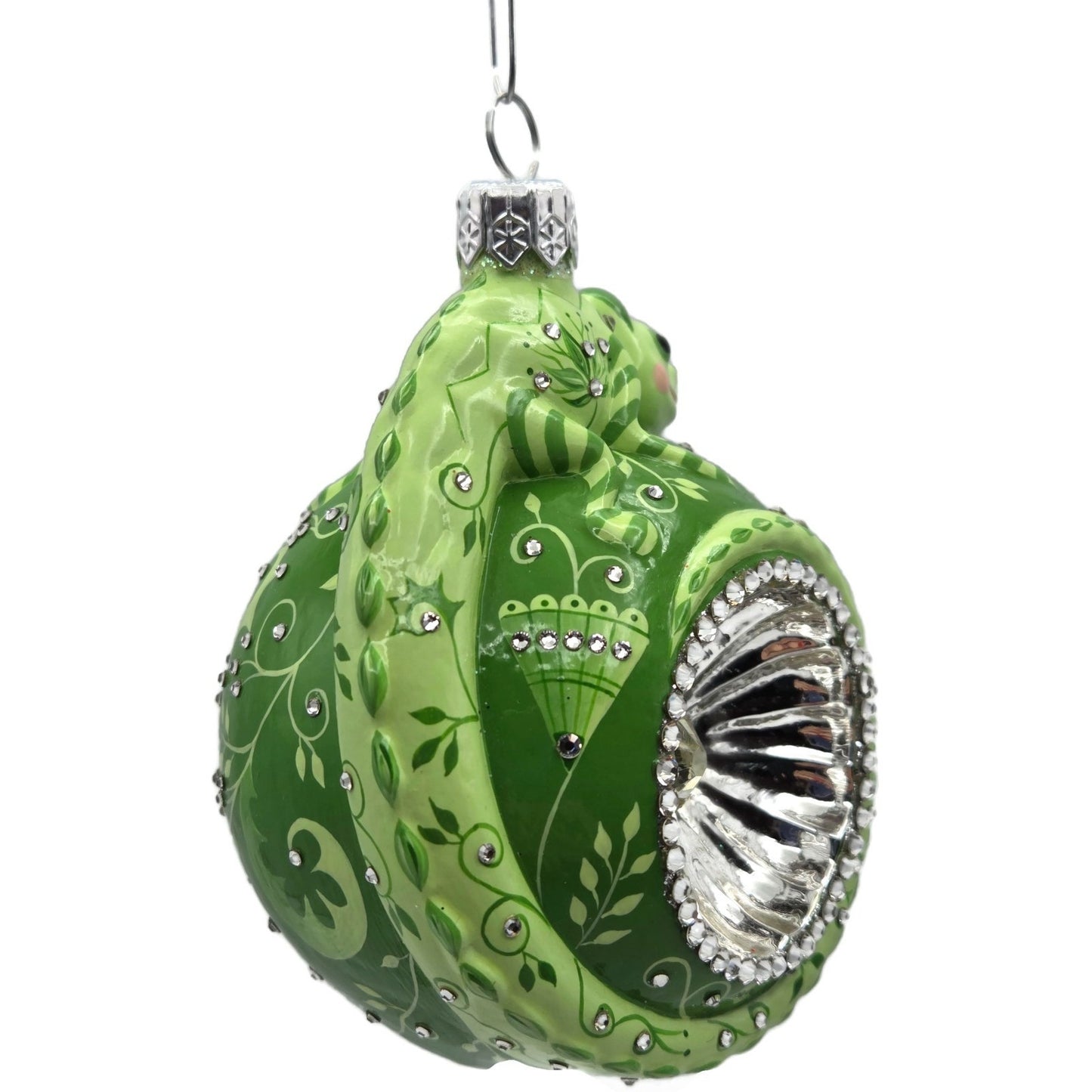 Patricia Breen Happy Holidays Hamish Verdant Green Chameleon Christmas Ornament