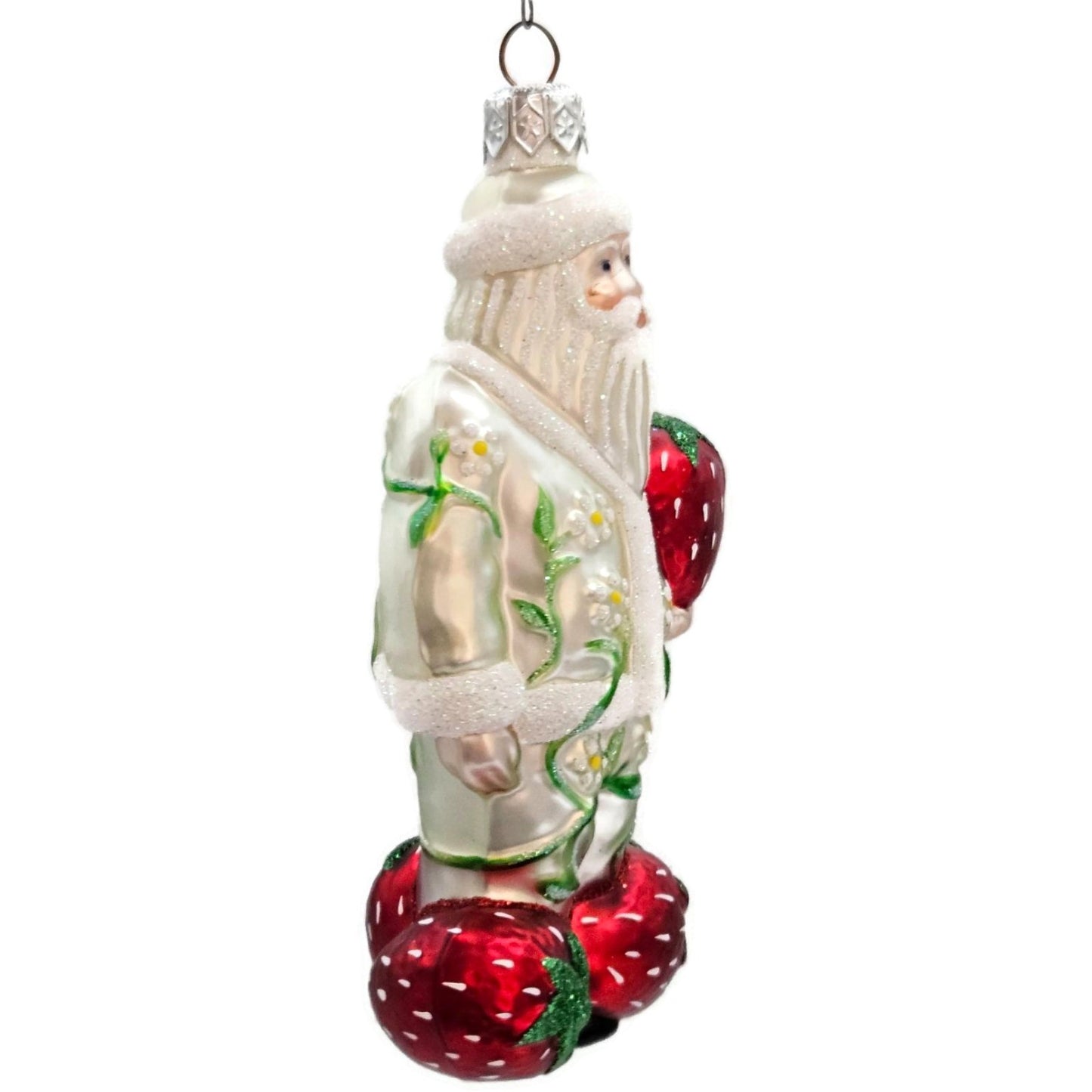 Patricia Breen Strawberry Santa Claus Flowers Spring Fruit Christmas Ornament
