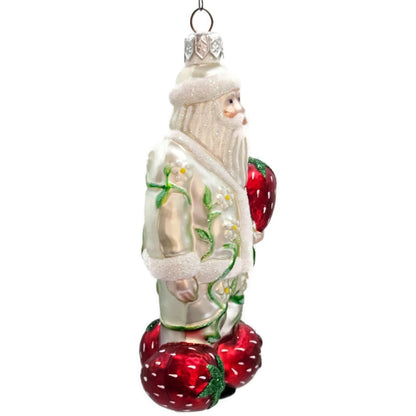 Patricia Breen Strawberry Santa Claus Flowers Spring Fruit Christmas Ornament
