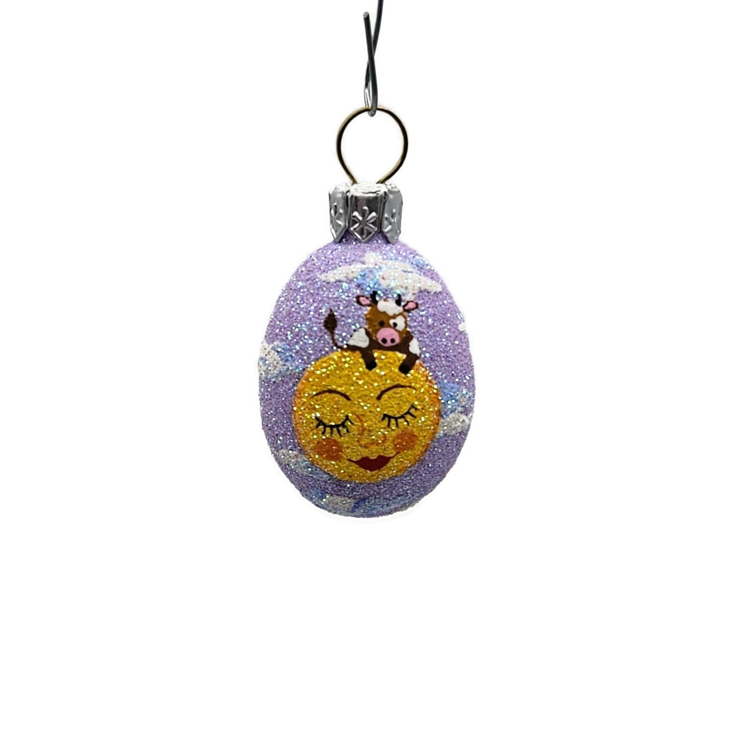 Patricia Breen Miniature Egg Cow and Moon Complimentary Easter Tree Ornament CO