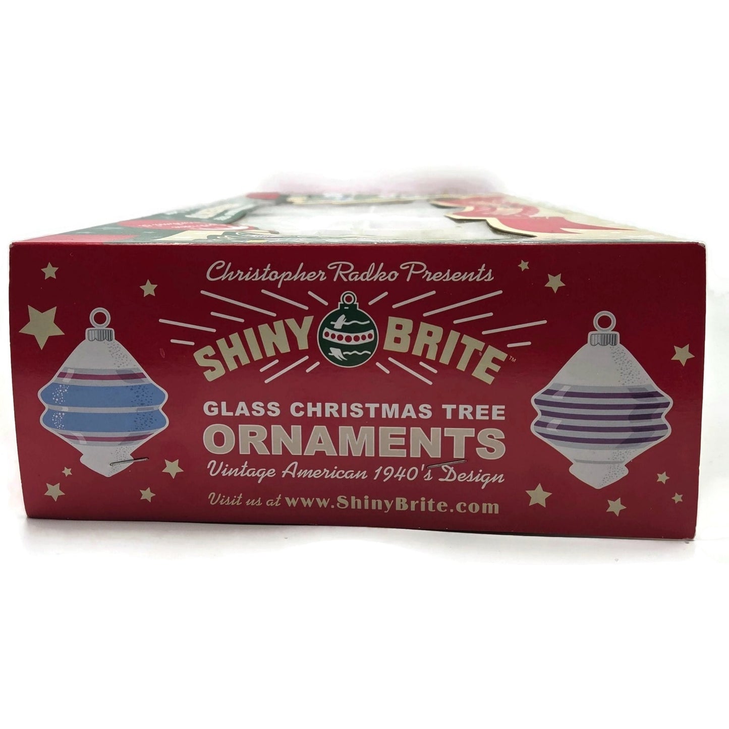 Christopher Radko Shiny Brite Snow Tops Reflector Christmas Tree Ornament Set