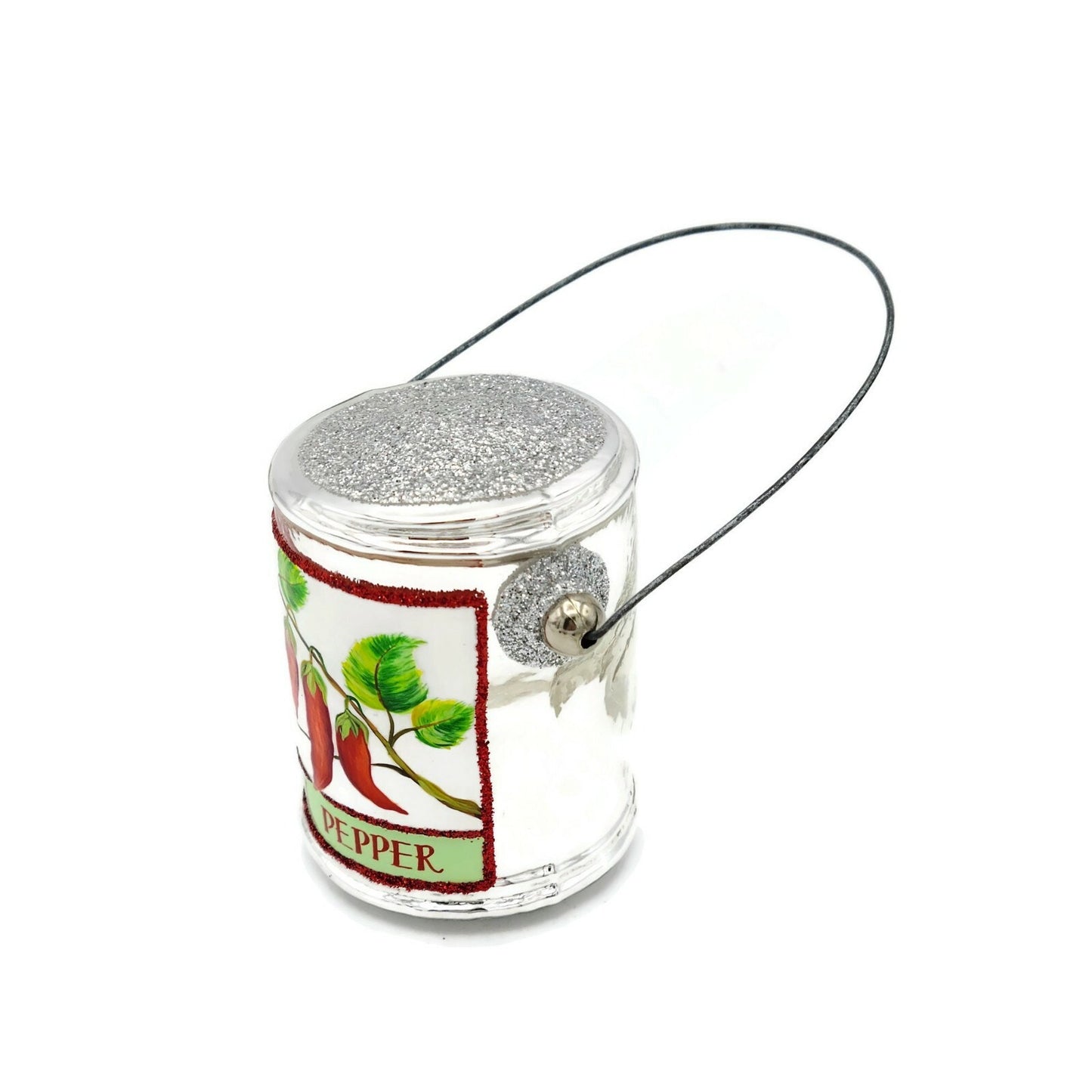 Patricia Breen Studio Colours Chili Peppers Paint Can Christmas Ornament NM