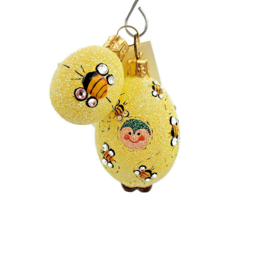 Patricia Breen Easter Egg Masquerade Spring Bees Jeweled Yellow Tree Ornament