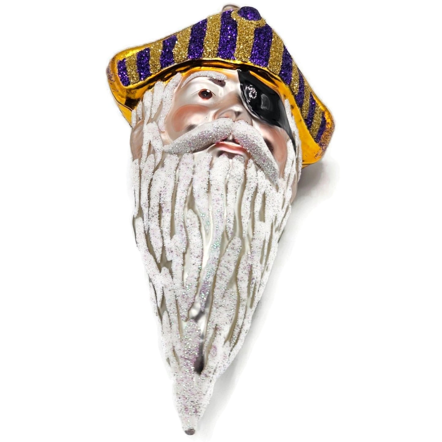 Patricia Breen Pirate Rex Gold Purple Striped Nautical Christmas Ornament OOAK