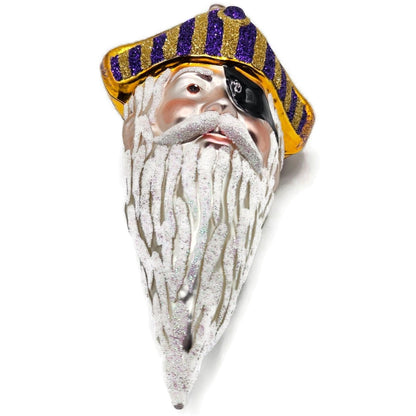 Patricia Breen Pirate Rex Gold Purple Striped Nautical Christmas Ornament OOAK