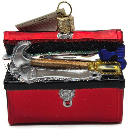 OWC Tool Box Hammer Red Christmas Tree Ornament Old World Christmas