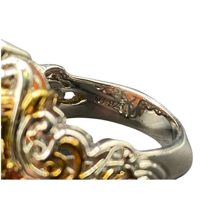 Gems En Vogue II Jewelry Set Italian Shell Cameo Flower Necklace Earrings Ring