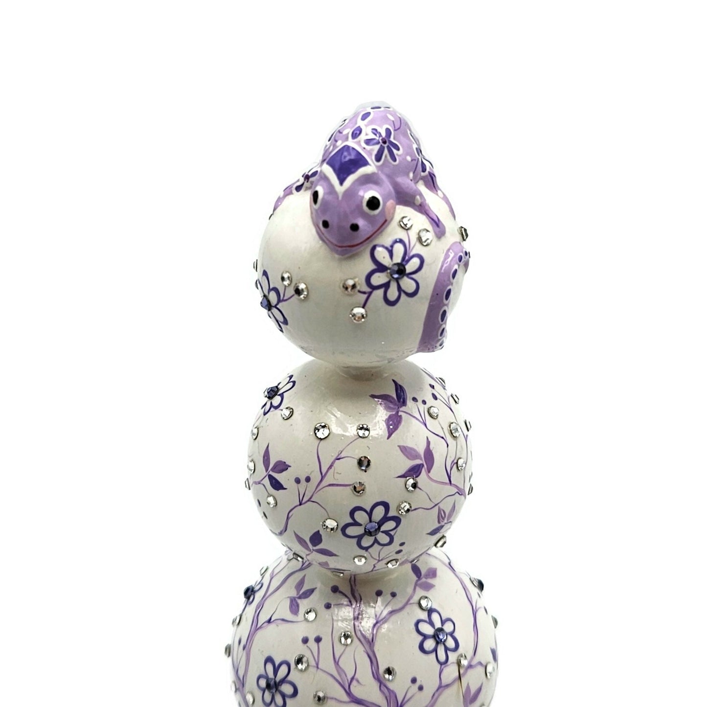 Patricia Breen Miniature Chameleon Finial Chinoiserie Lavender Tree Topper