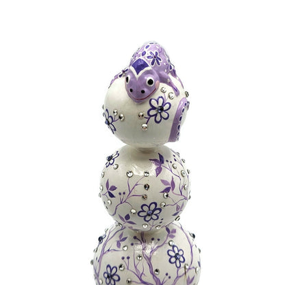 Patricia Breen Miniature Chameleon Finial Chinoiserie Lavender Tree Topper