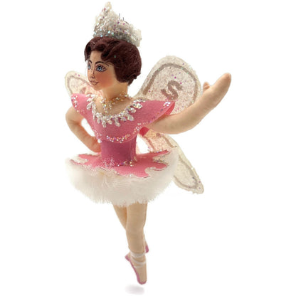 Gladys Boalt Sugar Plum Fairy Nutcracker Pink Fabric Christmas Ornament Signed