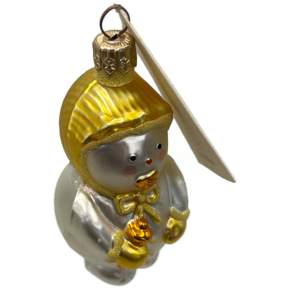 Patricia Breen Snowbaby Yellow Snowflakes Snowman White Christmas Tree Ornament