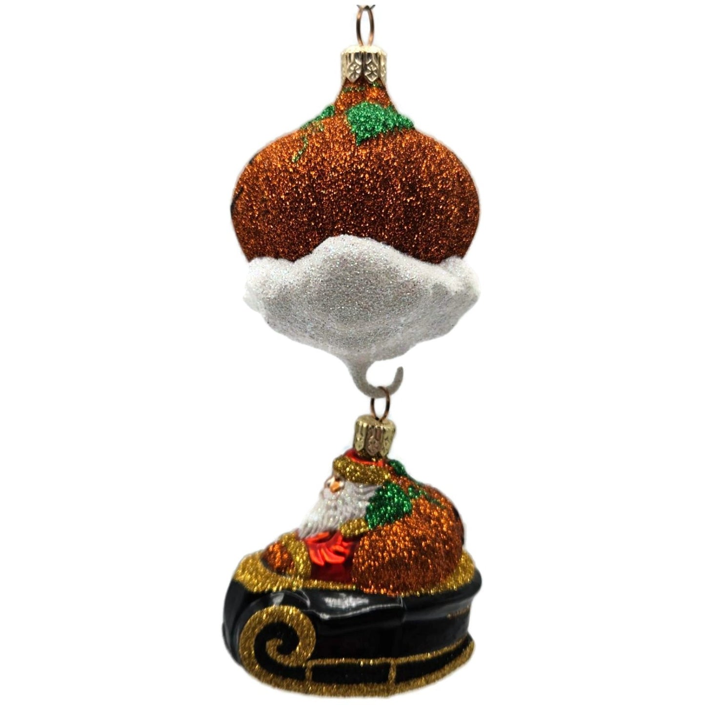 Patricia Breen Night Fright Santa Orange Pumpkins Halloween Christmas Ornament