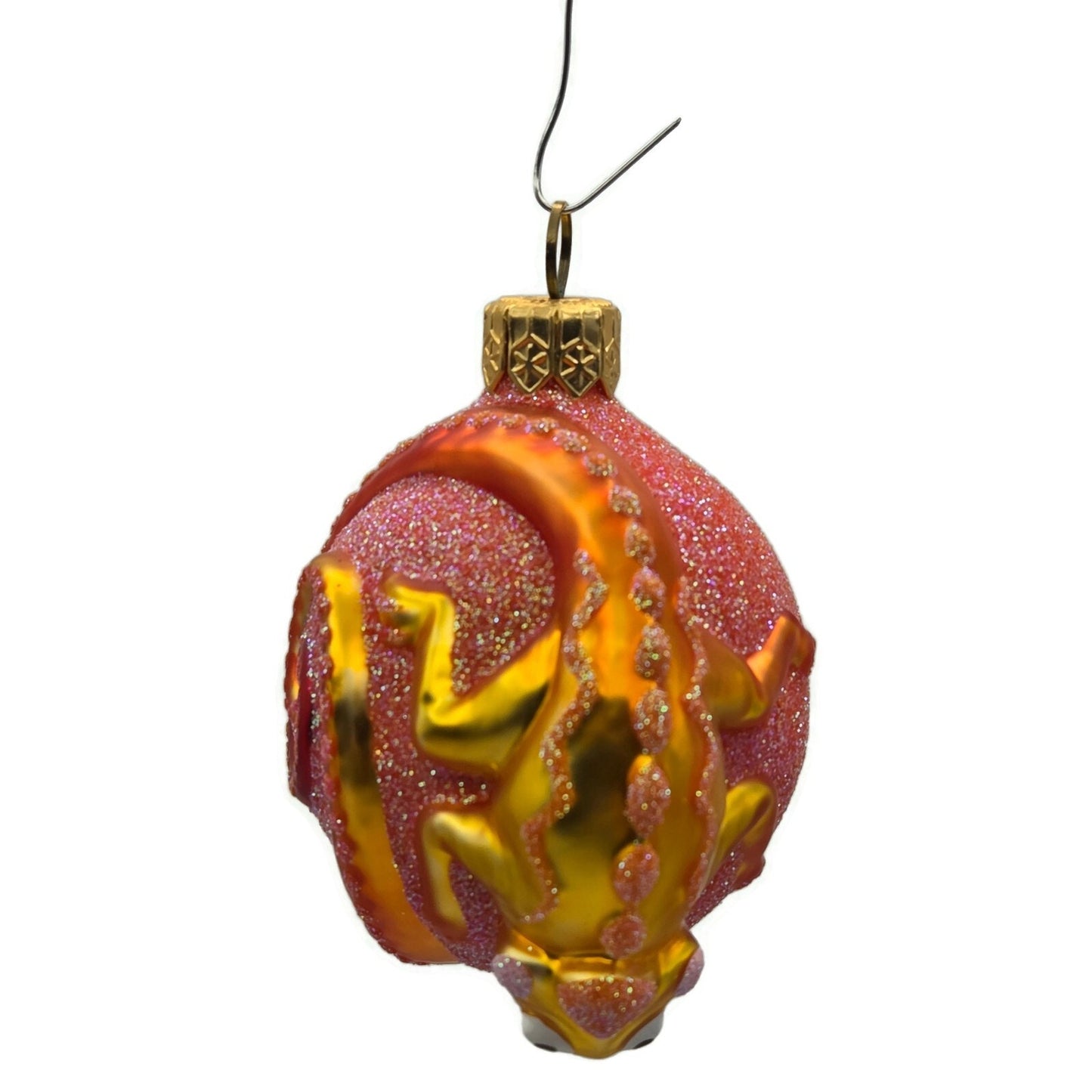 Patricia Breen Once Again for James Orange Yellow Lizard Christmas Tree Ornament
