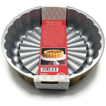 Nordic Ware Charlotte Premier Gold Cake Dessert Pan Heavy Cast Aluminum 6 Cups