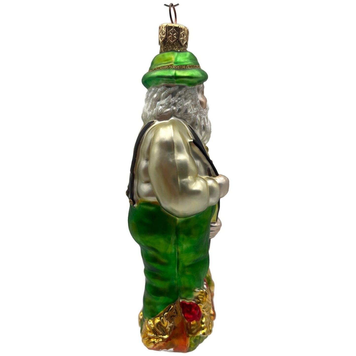 Patricia Breen Autumn Santa Gold Green Fall Christmas Tree Ornament
