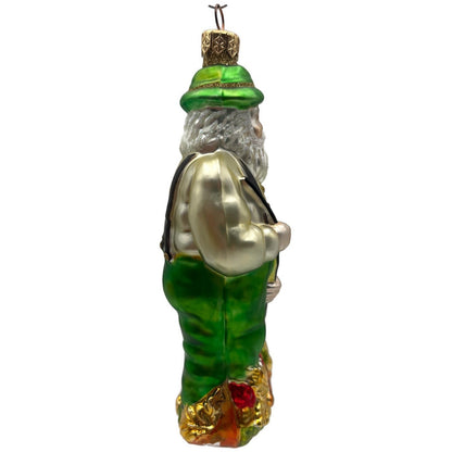 Patricia Breen Autumn Santa Gold Green Fall Christmas Tree Ornament