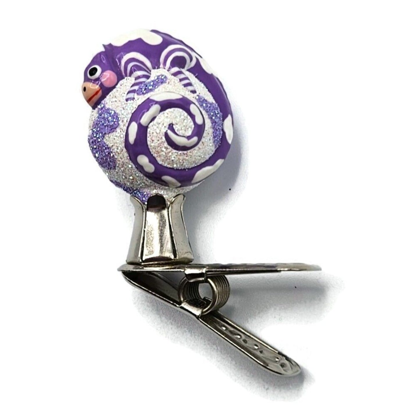 Patricia Breen Ultra Miniature Chameleon Cow Violet Clip On Christmas Ornament