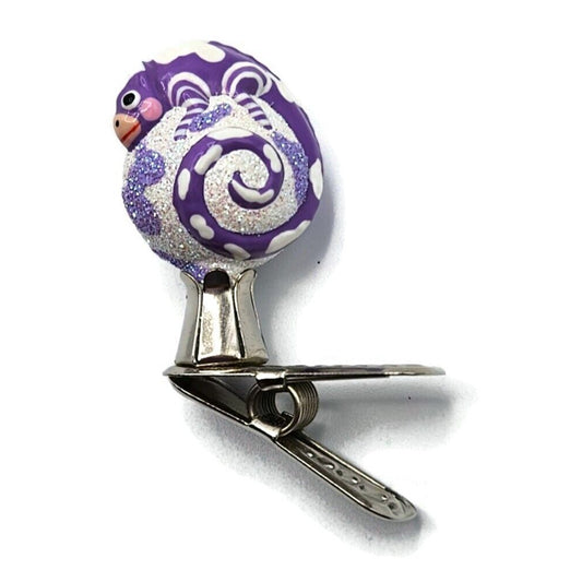 Patricia Breen Ultra Miniature Chameleon Cow Violet Clip On Christmas Ornament