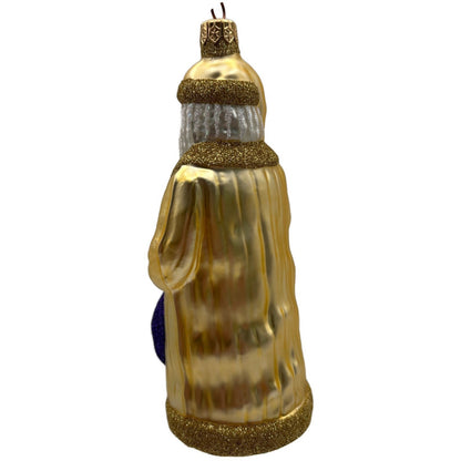 Patricia Breen Gift of the Season Gold Purple Bag Santa Claus Christmas Ornament