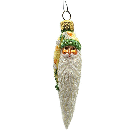 Patricia Breen Stocking Cap Santa Head Daisies Spring Christmas Tree Ornament
