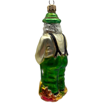 Patricia Breen Autumn Santa Gold Green Fall Christmas Tree Ornament