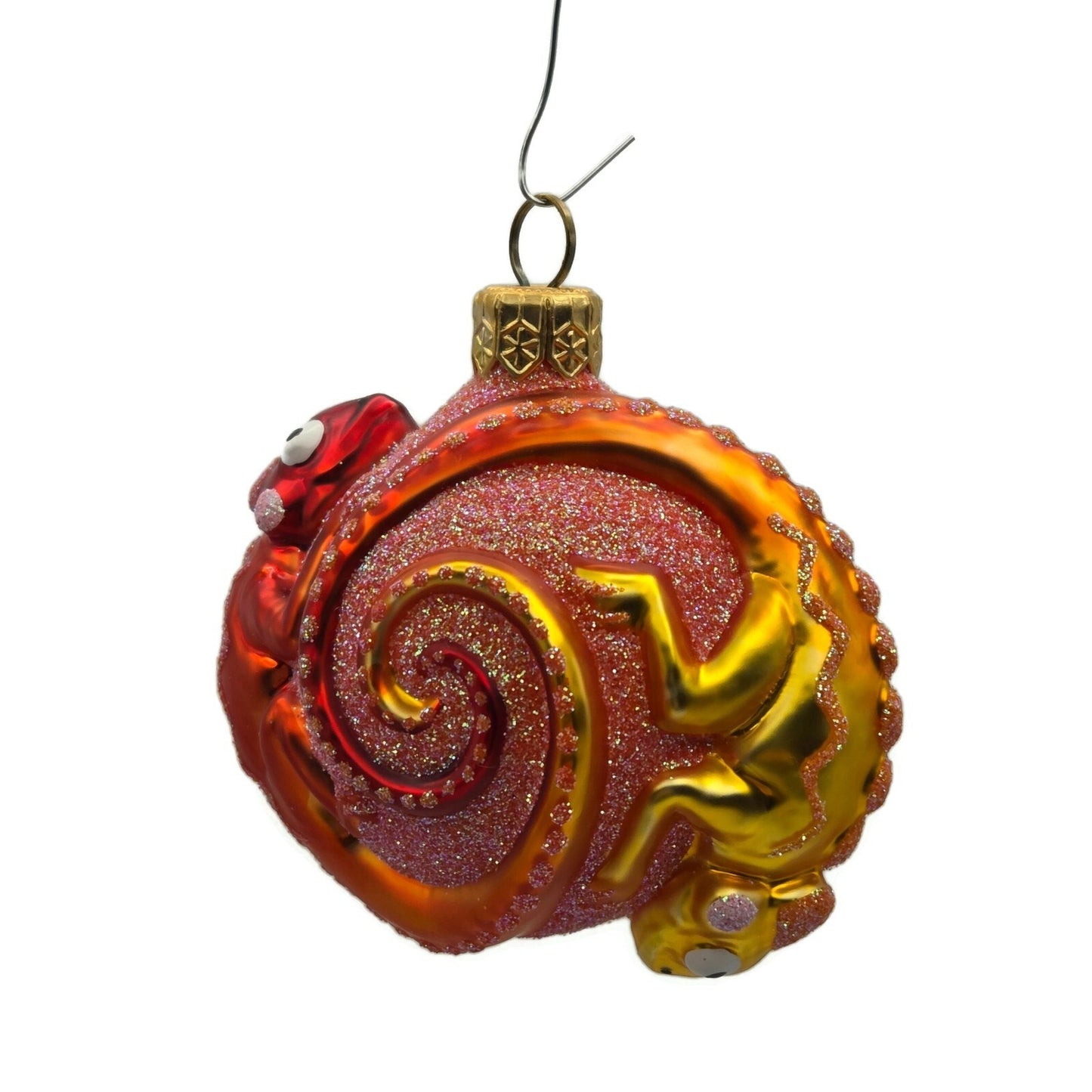 Patricia Breen Once Again for James Orange Yellow Lizard Christmas Tree Ornament