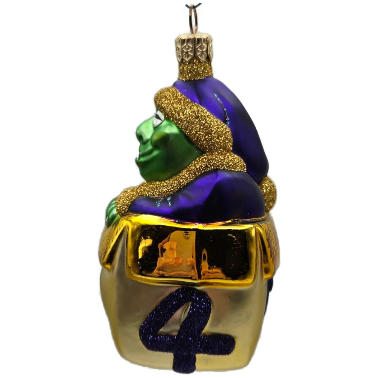 Patricia Breen Mmmonster Present Purple Gold Green Christmas Tree Ornament