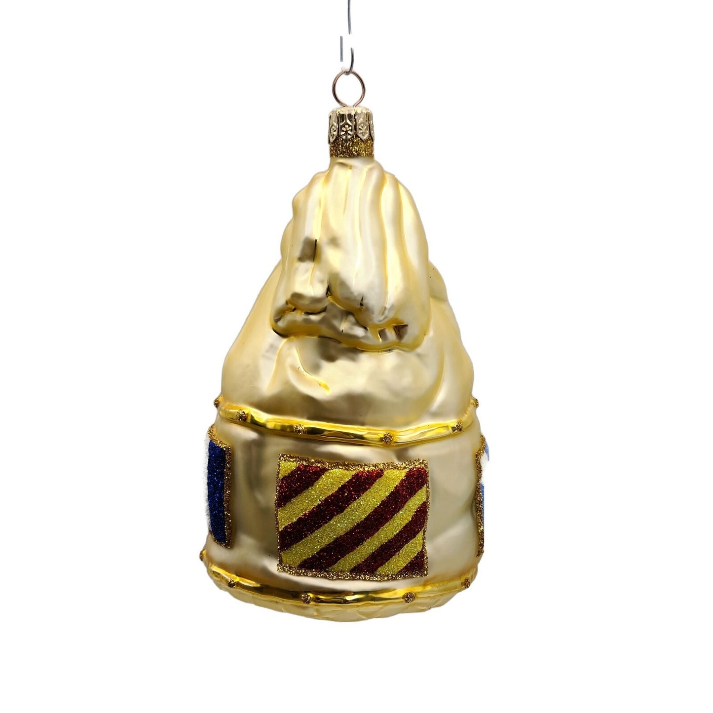 Patricia Breen Santas Duffel Bag Gold Flags Christmas Holiday Tree Ornament