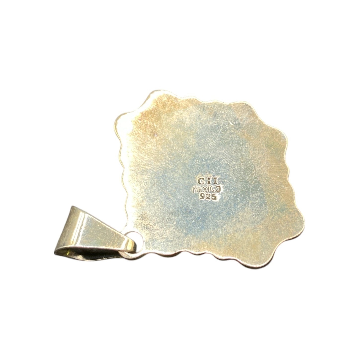 Blue Lace Agate Pendant Stud Earrings Set Marbled Stone 925 Sterling Silver CII