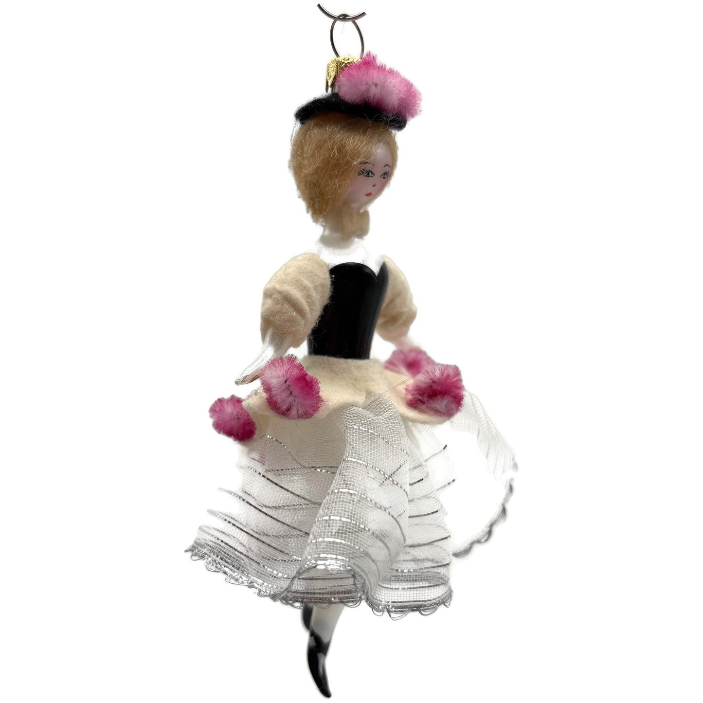 De Carlini Elegant Lady Southern Belle Italian Glass Christmas Ornament