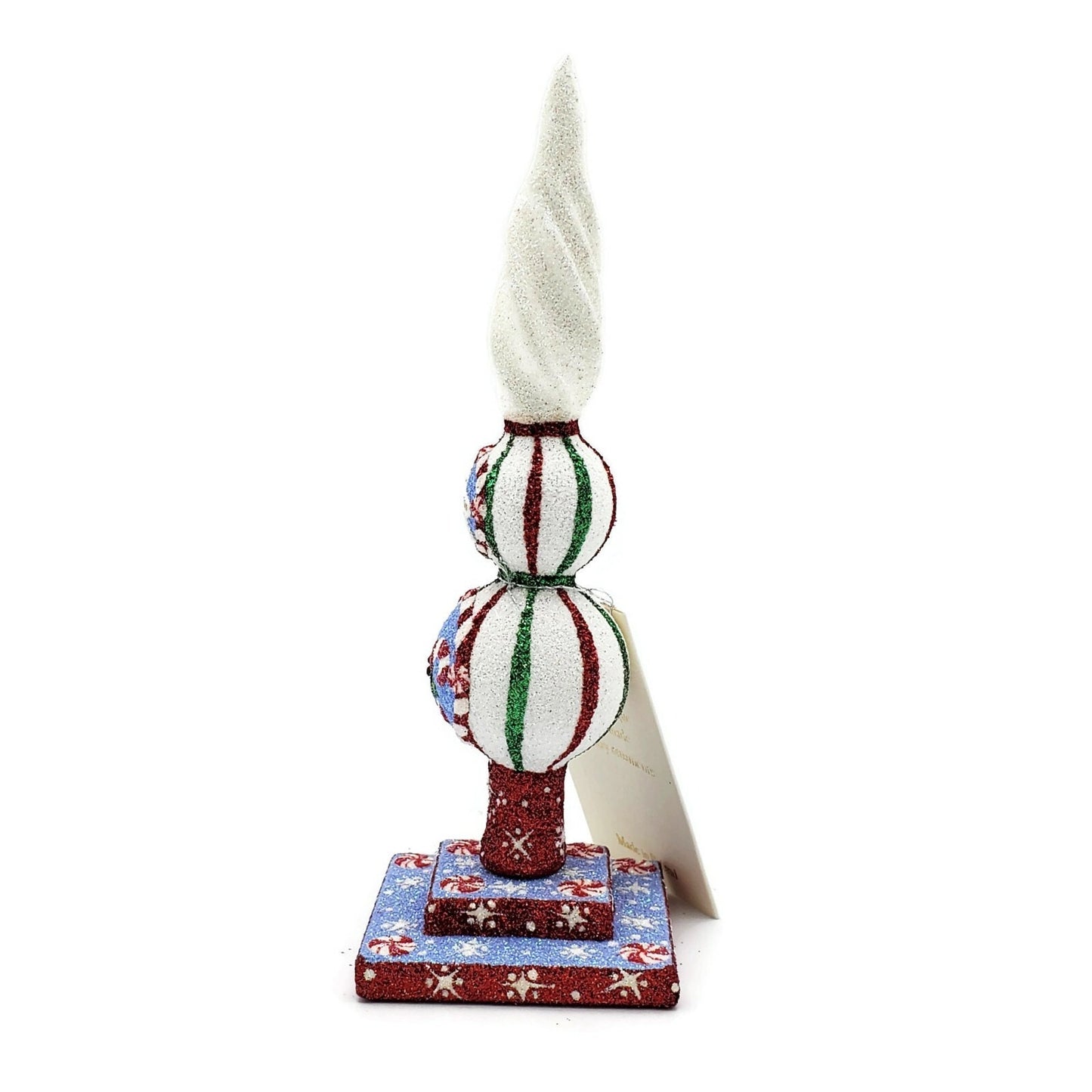Patricia Breen Ultra Mini Finial Noel Candy Cane Christmas Tree Topper w/ Stand