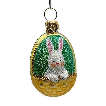 Patricia Breen Bunny Basket Blown Glass Easter Holiday Christmas Tree Ornament